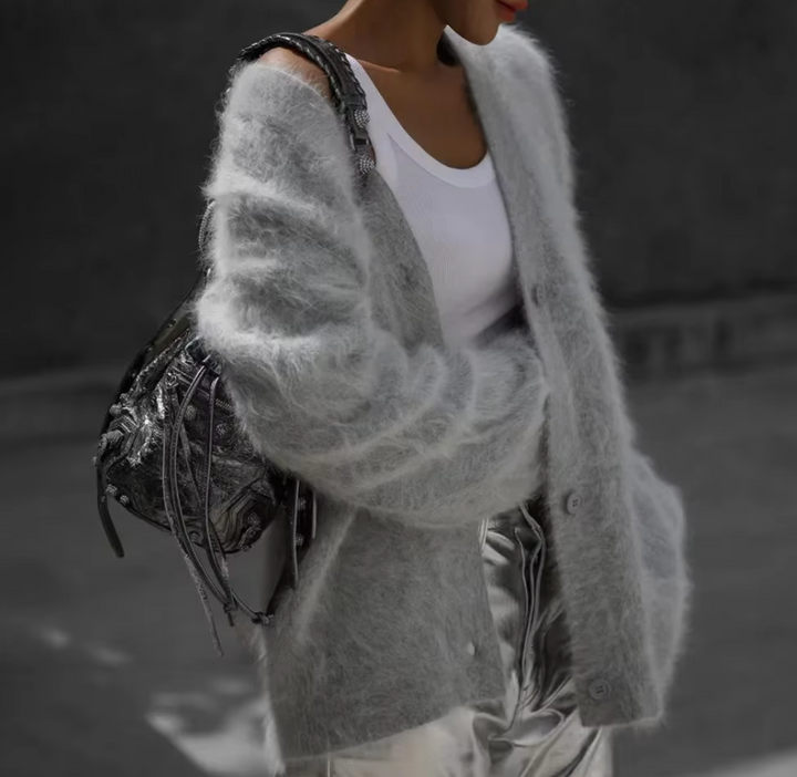 |LUNA| Oversized Fluffy Mohair Cardigan