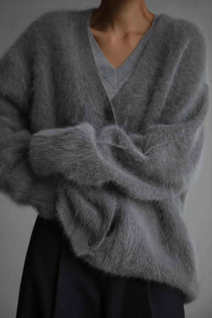 |LUNA| Oversized Fluffy Mohair Cardigan