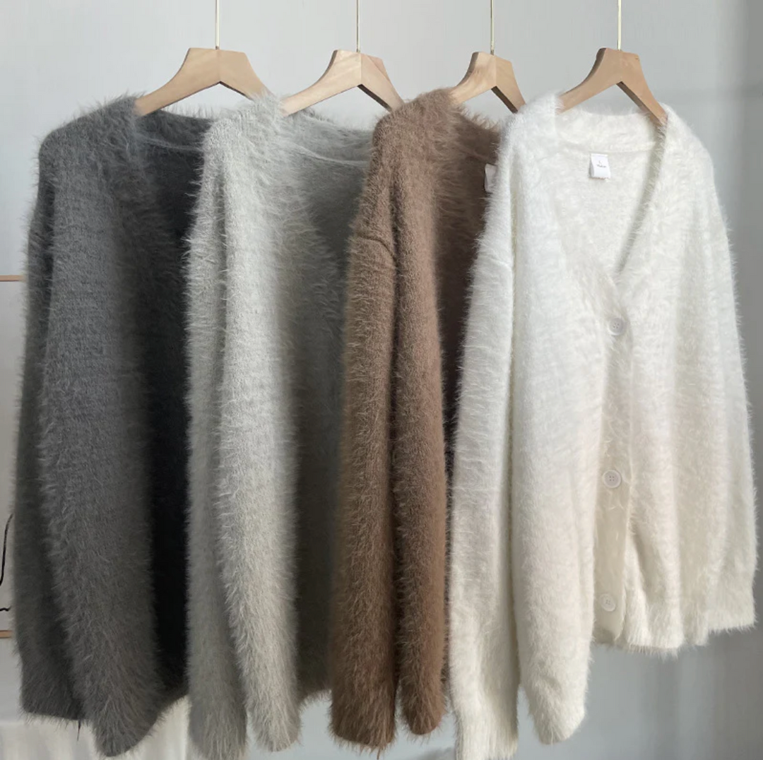 |LUNA| Oversized Fluffy Mohair Cardigan