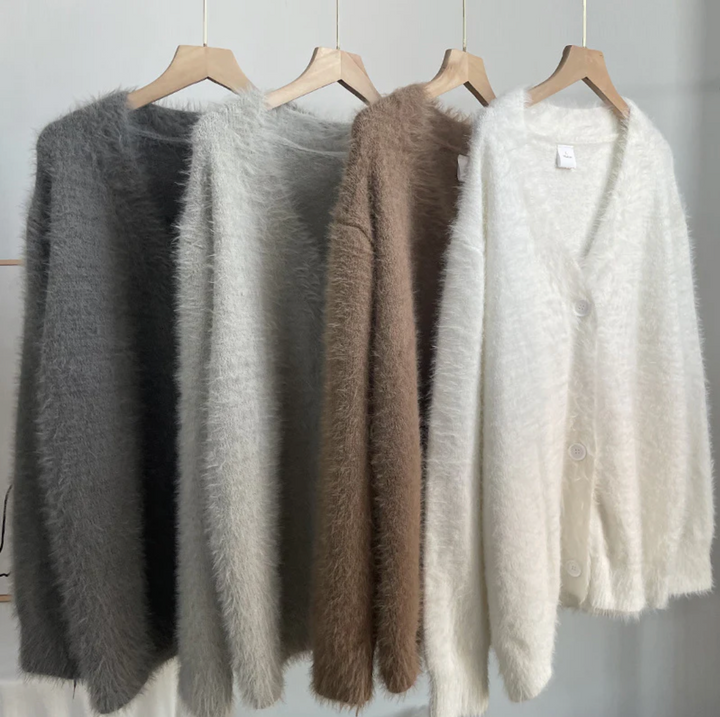 |LUNA| Oversized Fluffy Mohair Cardigan